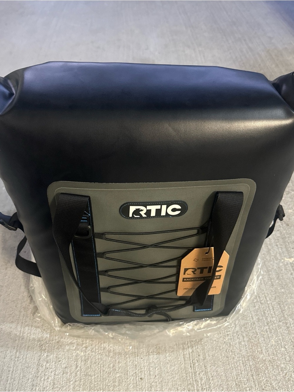 RTIC Black and Gray Waterproof Backpack Cooler
